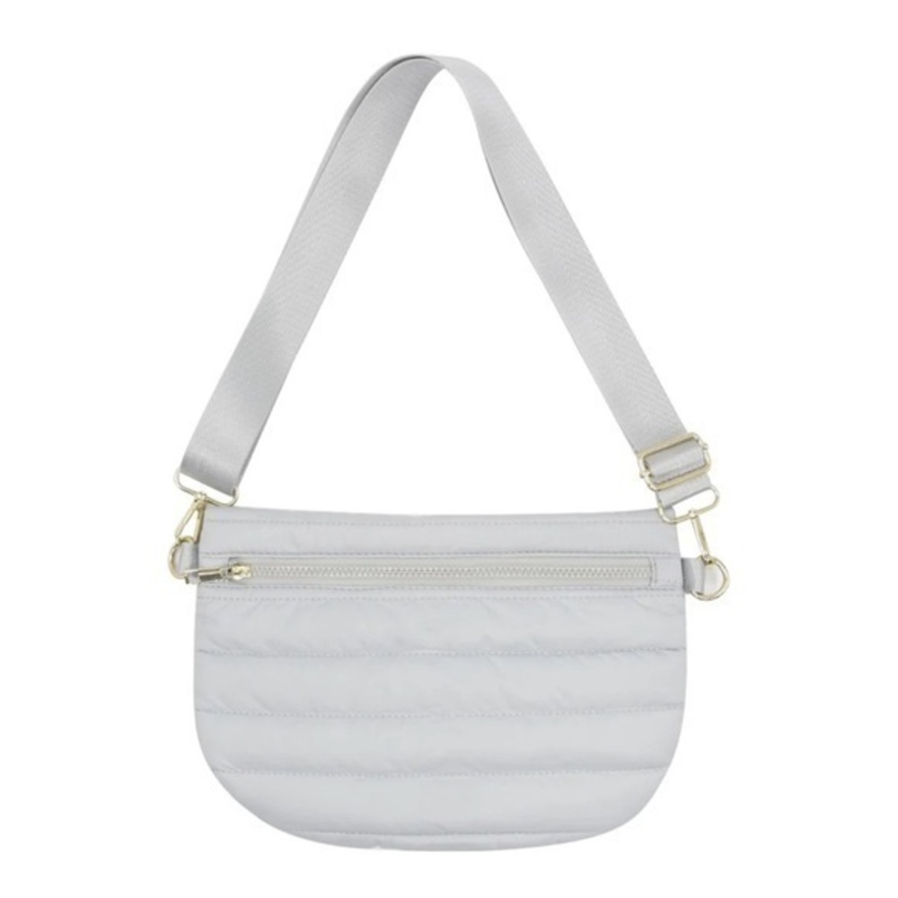 Mack Bandz Gray puffer Crossbody Bag